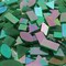 LITMIND Iridescent Glass Mosaic Tiles for Crafts, 240 Pieces 5 Shapes Mixed Green Stained Glass Pieces, Mosaic Kits for Adults (Iridescent Green)